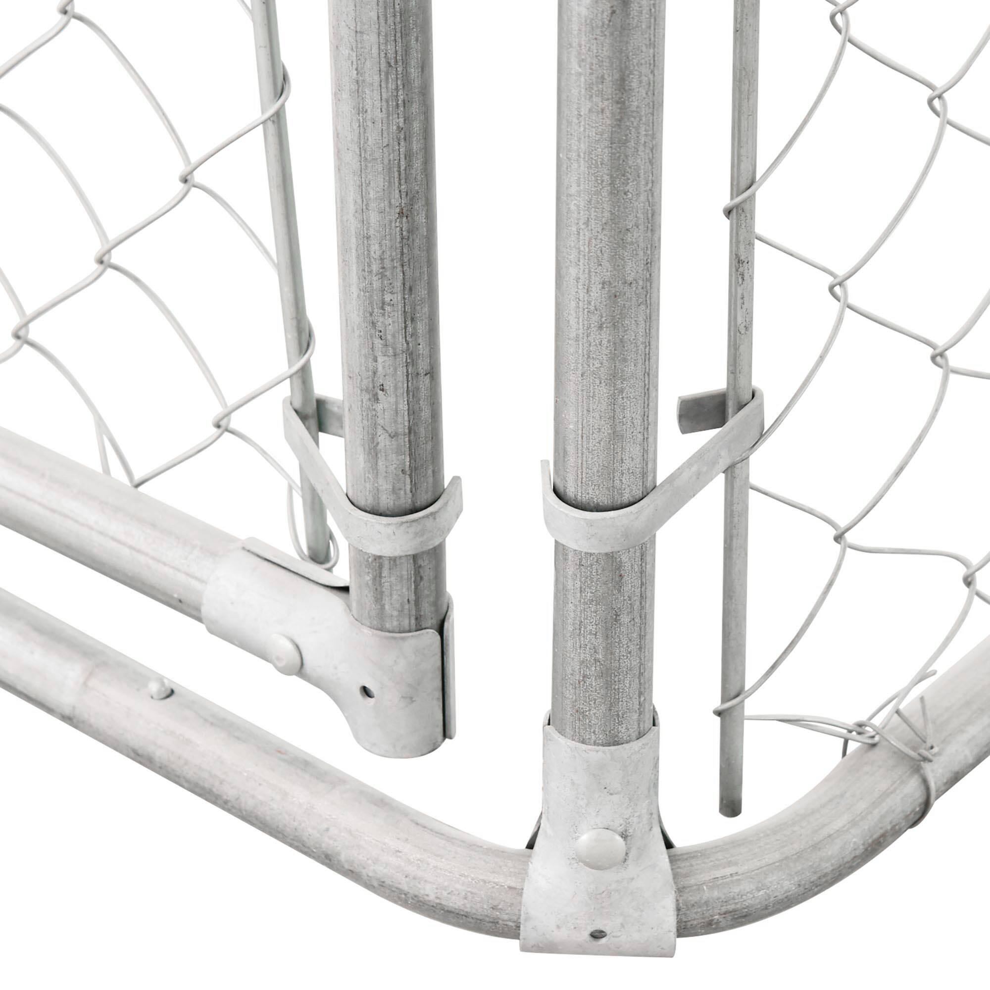 Alt View 5. Pawhut - Outdoor Dog Kennel, Heavy Duty Dog Run Outdoor Fence with Waterproof Cover, Galvanized Chain Link, Secure Lock.