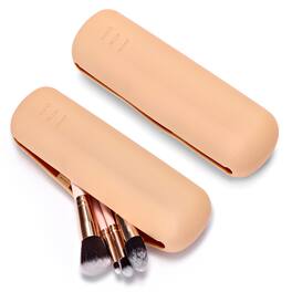 Sorbus - Travel Cosmetic Makeup Brush Holder - Portable & Waterproof Silicone Organizer - Tan 2 Pack