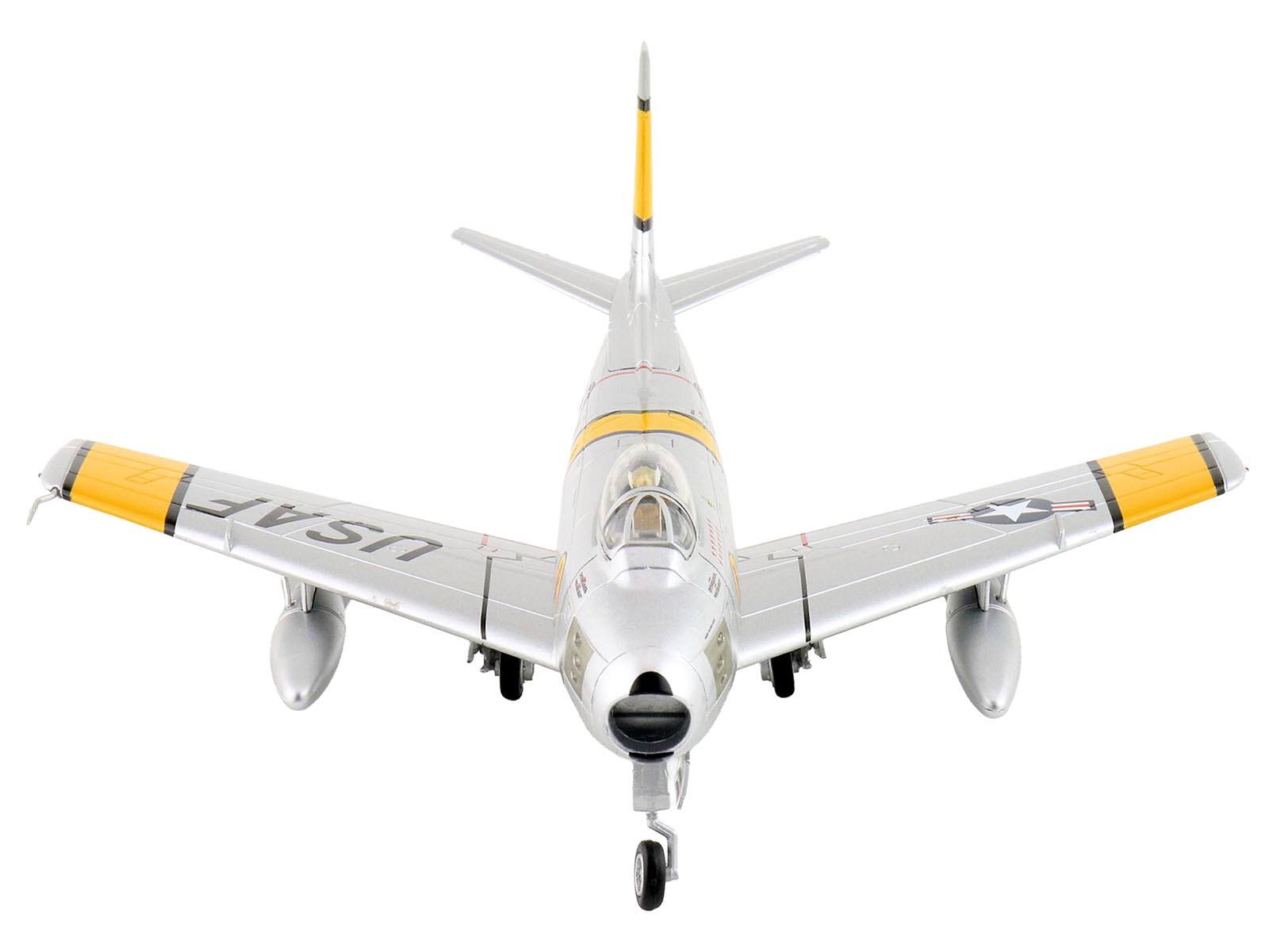 Alt View 1. Hobby Master - North American F-86E Sabre Fighter "51-2752 Colonel George A. Davis Jr. 4th FIG 334th FIS" (1952) USAF 1/72 - White, Yellow.