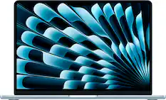 Front. Apple - MacBook Air 13-inch Laptop - Apple M4 chip Built for Apple Intelligence - 32GB Memory - 1TB SSD - Sky Blue.