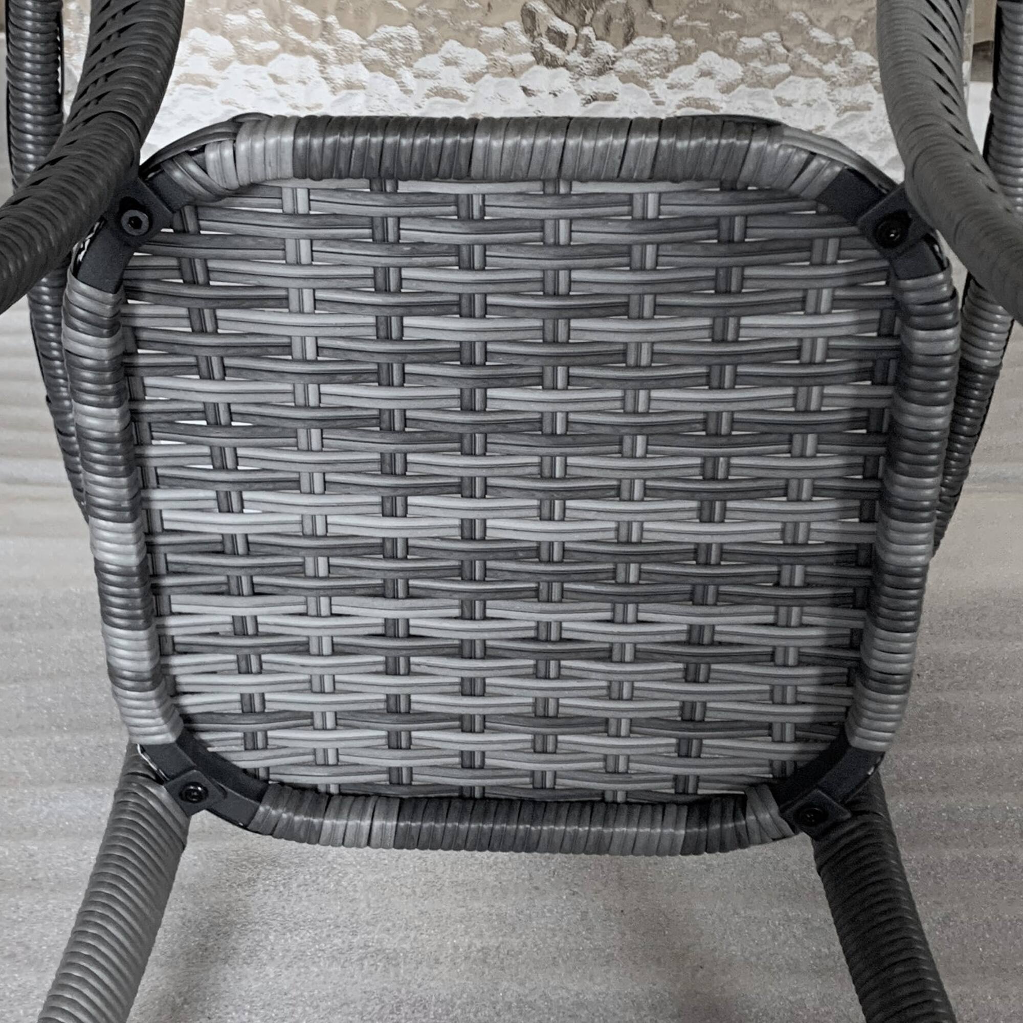 Alt View 7. Outsunny - Rattan Coffee Table with Storage Shelf, Wicker Side Table with Glass Top, Outdoor End Table for Garden, Porch, Backyard - Mixed-Gray.