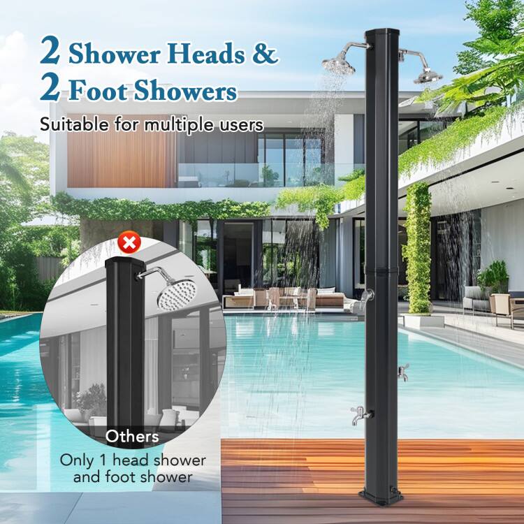 2 Shower Heads & 2 Foot Showers  
Suitable for multiple users  

Others  
Only 1 head shower and foot shower