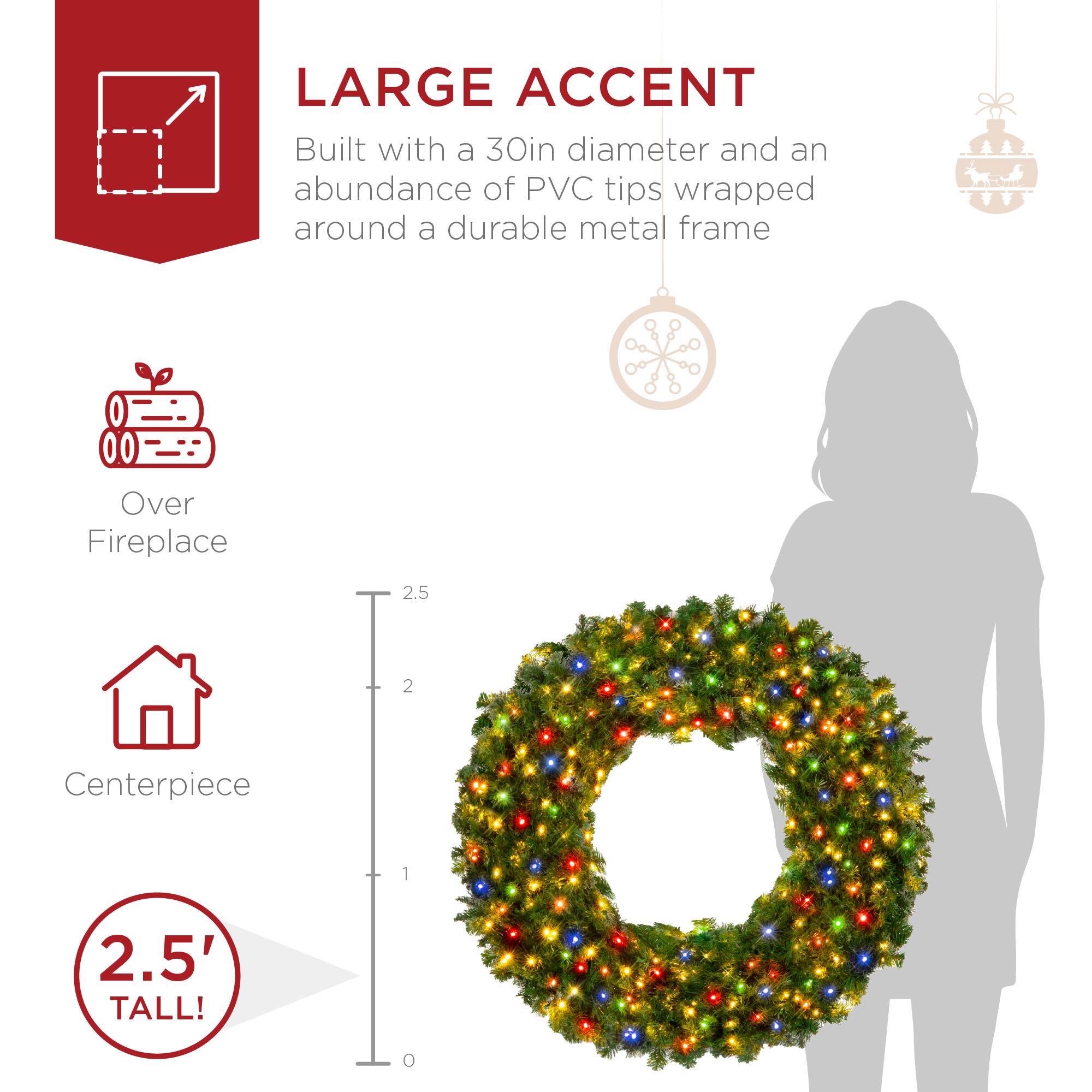 LARGE ACCENT  
Built with a 30in diameter and an abundance of PVC tips wrapped around a durable metal frame  

Over Fireplace  
Centerpiece  

2.5' TALL!