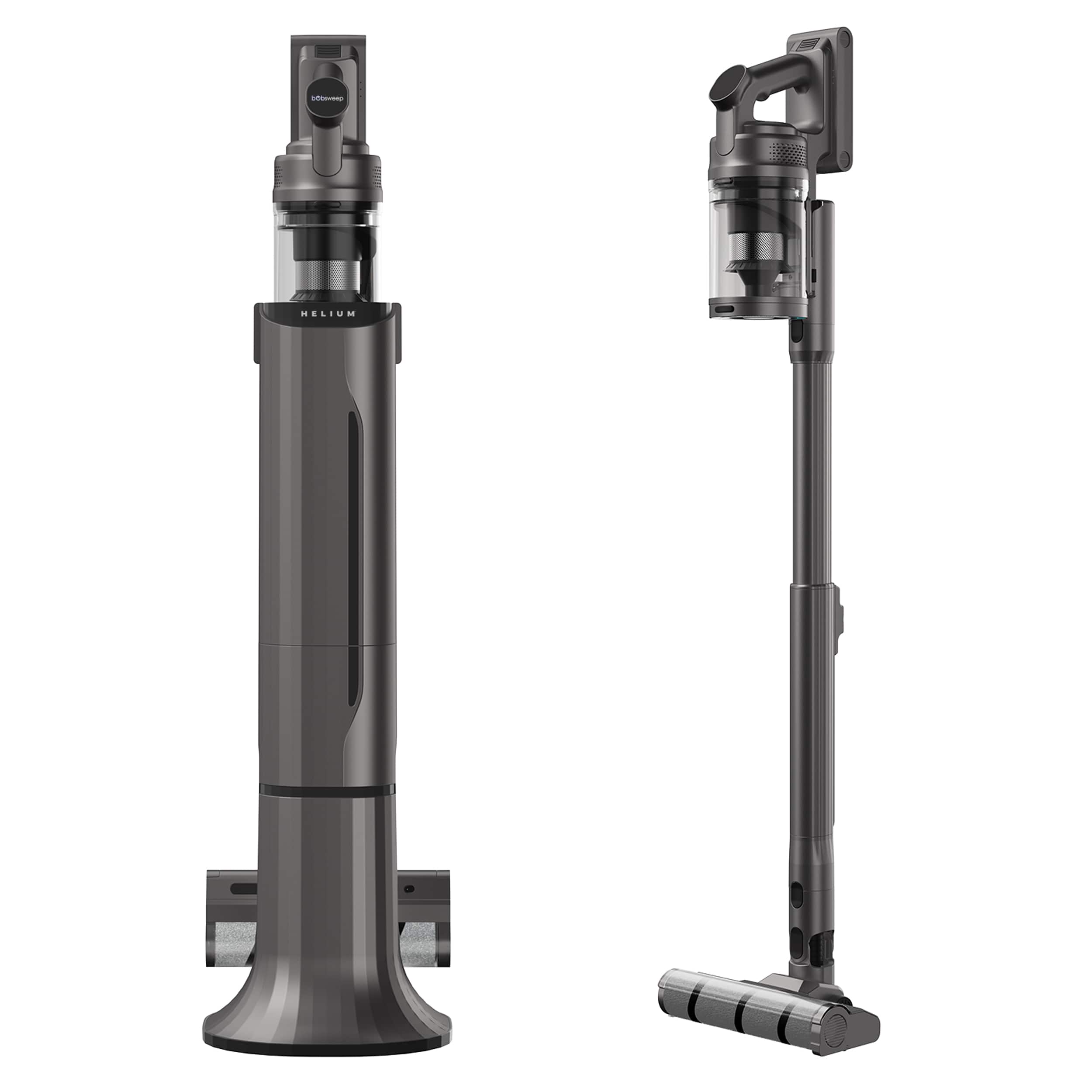bObsweep - Helium - AutoEmpty Stick Vacuum with 35,000 Pa Suction, Tangle-Free Brush, Dirt Detection, and GreenBeam