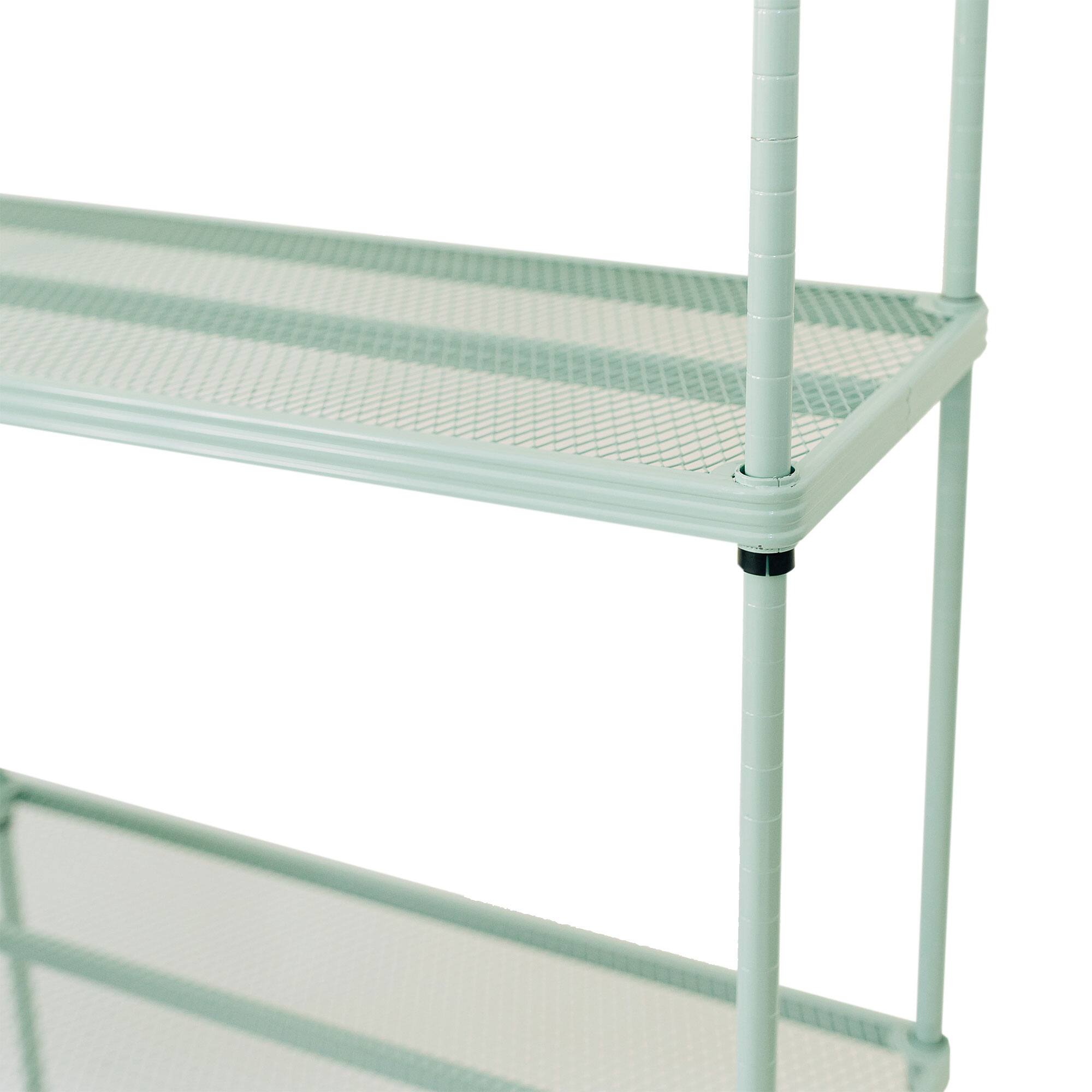 Alt View 8. Design Ideas - Design Ideas MeshWorks 5 Tier Metal Storage Shelving Unit Rack Bookshelf, Green - Sage Green.