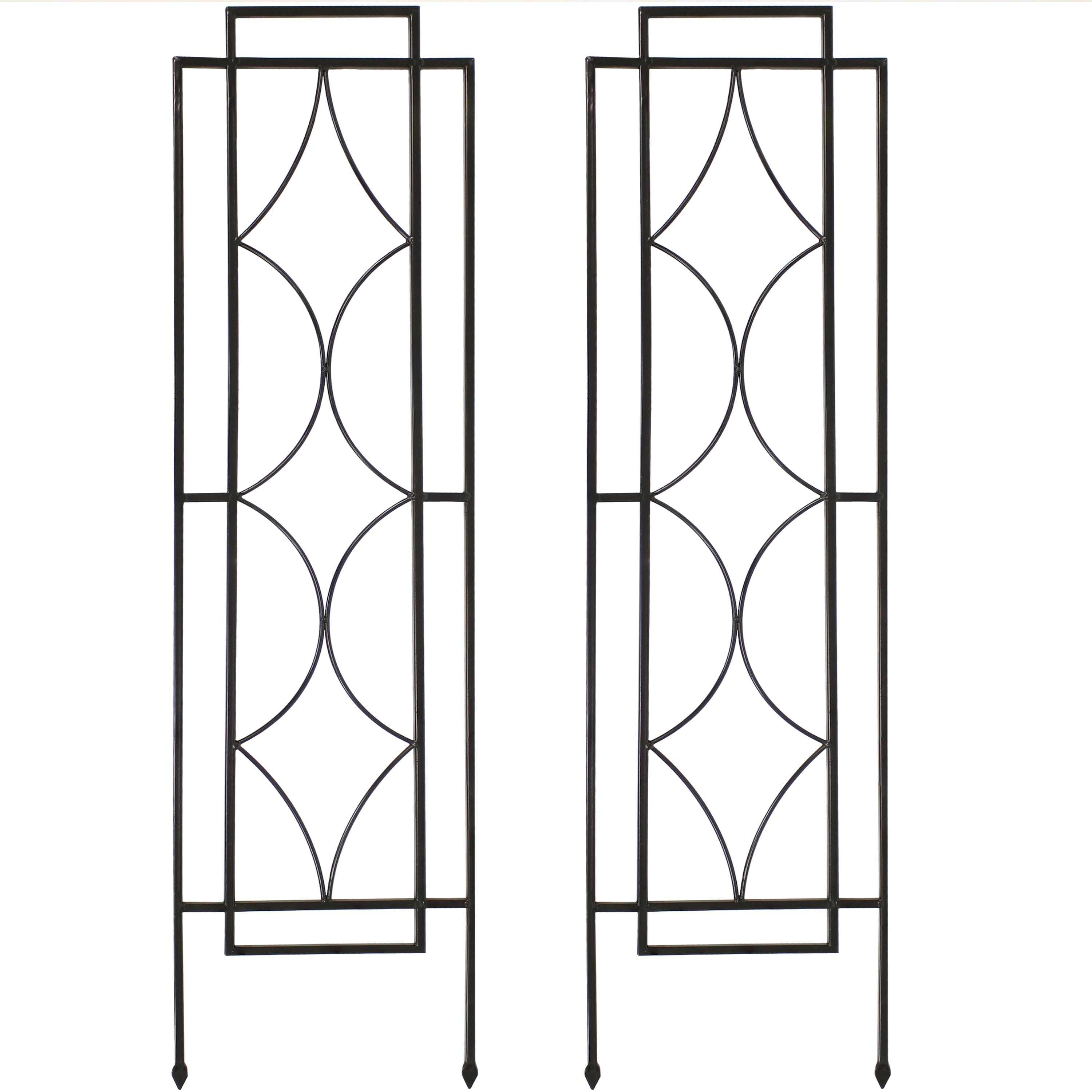 Sunnydaze - Steel Chic Diamonds Garden Trellis - Set of 2 - 48 in - Black price history on PriceWatchPro