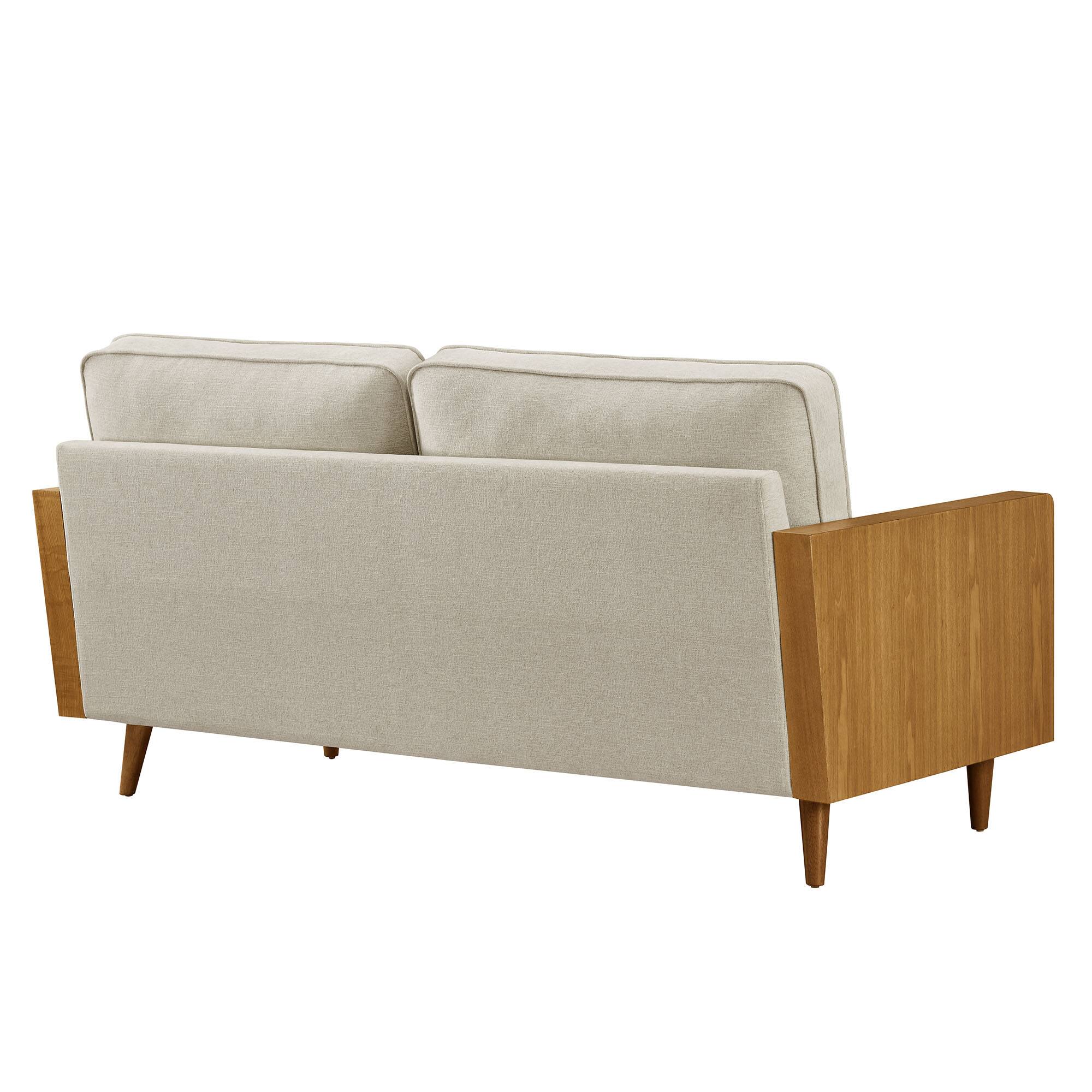 Alt View 1. Modway - Kellan Heathered Fabric Upholstered Sofa by Modway - Brown.