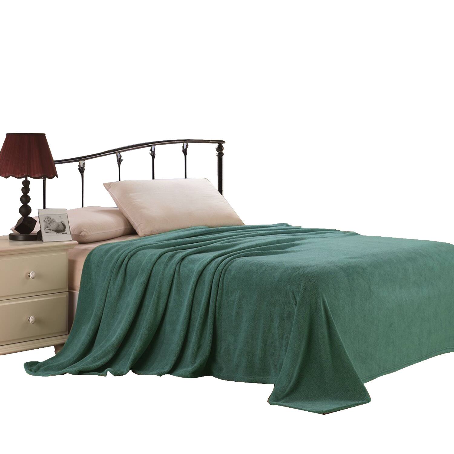 Front. Noble House - Plazatex Micro Plush Solid Parteen Soft Comfortable and Lightweight All Seasons Blanket Twin Green - Green.