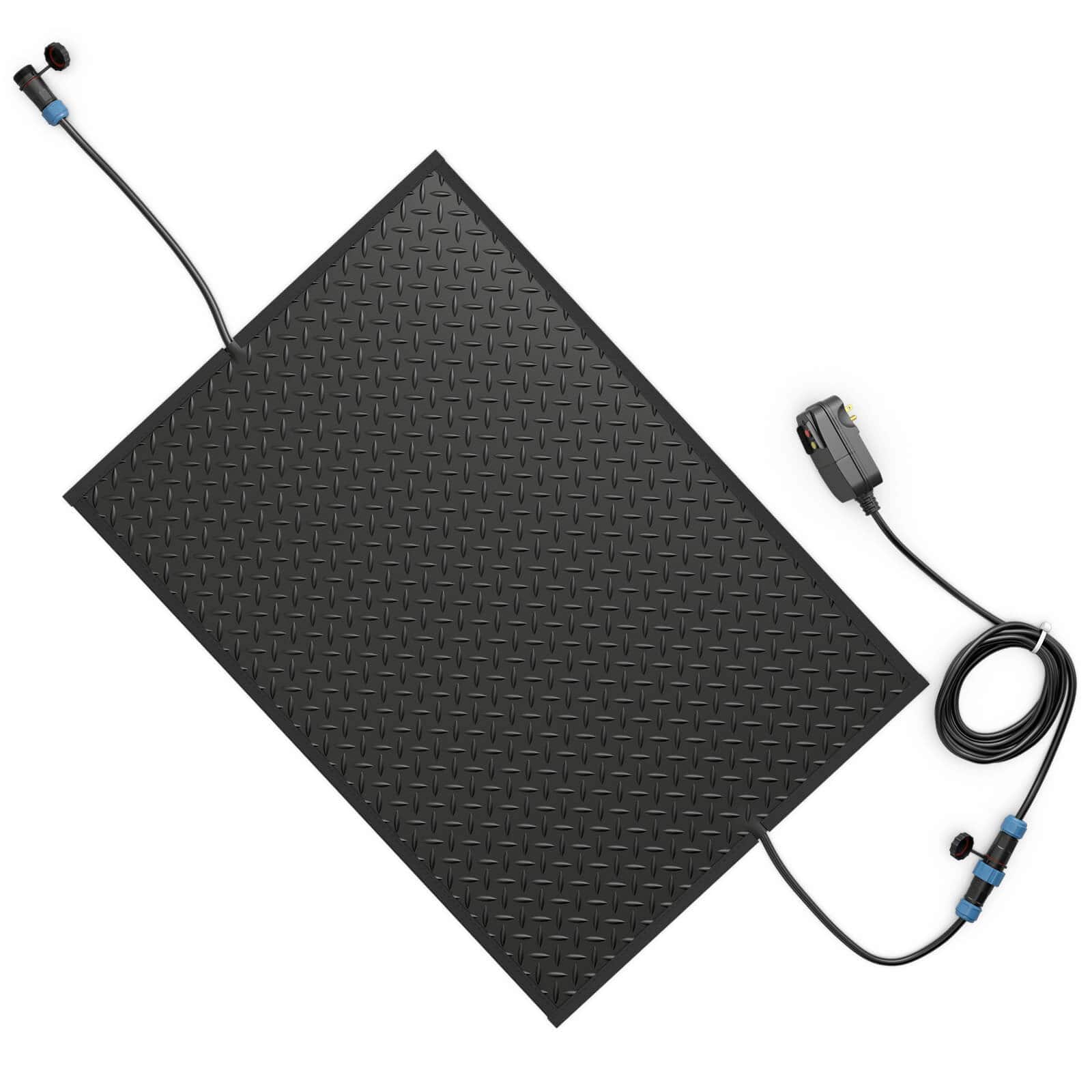 Front. Costway - 20" x 30" Heated Snow Melting Mat with 3 in/h Speed Non-Slip Rubber GFCI Plug - Black.