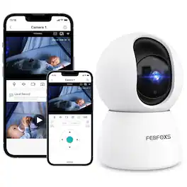 FEBFOXS - 2K Baby Monitor Indoor Security Camera for Home Security