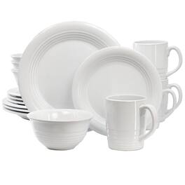 Martha Stewart - Everyday 16 Piece Round Stoneware Dinnerware Set - White