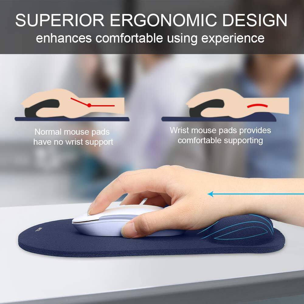 SUPERIOR ERGONOMIC DESIGN enhances comfortable using experience

Normal mouse pads have no wrist support

Wrist mouse pads provide comfortable supporting