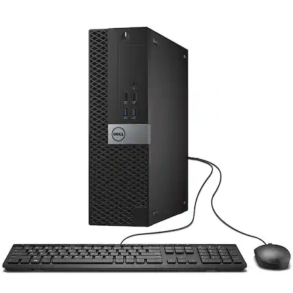Front. Dell - Dell OptiPlex 5050 SFF PC Desktop Computer, Intel Core i5-7500 up to 3.8GHz, 16GB DDR4 RAM, 256GB NVME SSD, Win11 Pro - Black.