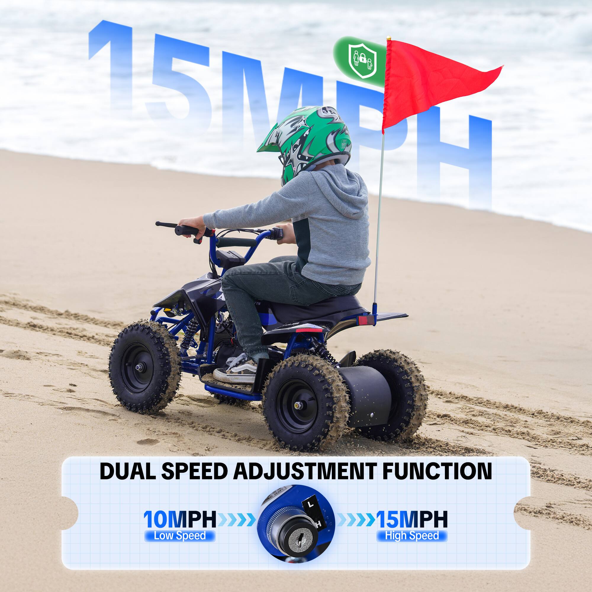 BAB 15MPH  
DUAL SPEED ADJUSTMENT FUNCTION  
10MPH Low Speed  
15MPH High Speed