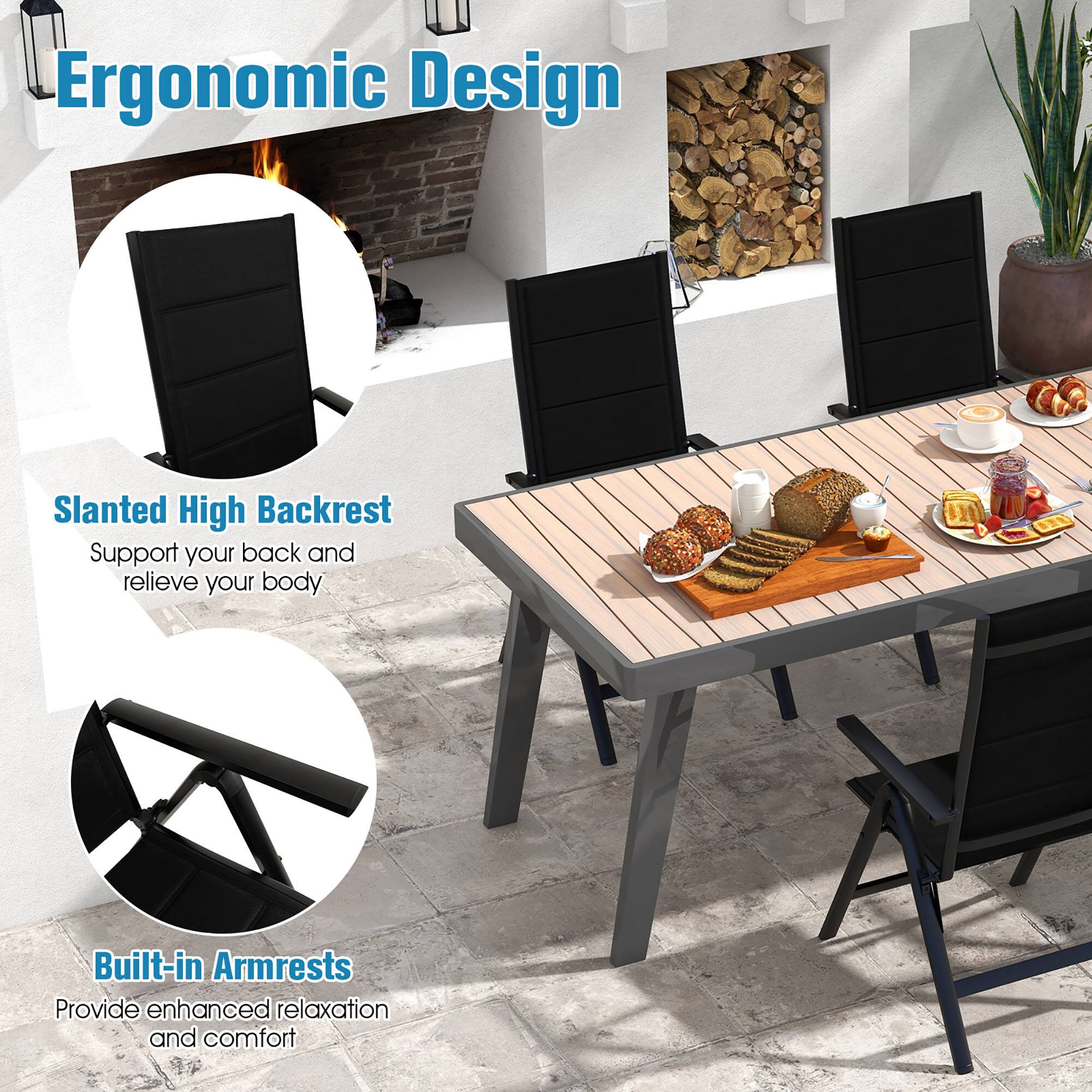 Ergonomic Design

Slanted High Backrest  
Support your back and relieve your body.

Built-in Armrests  
Provide enhanced relaxation and comfort.