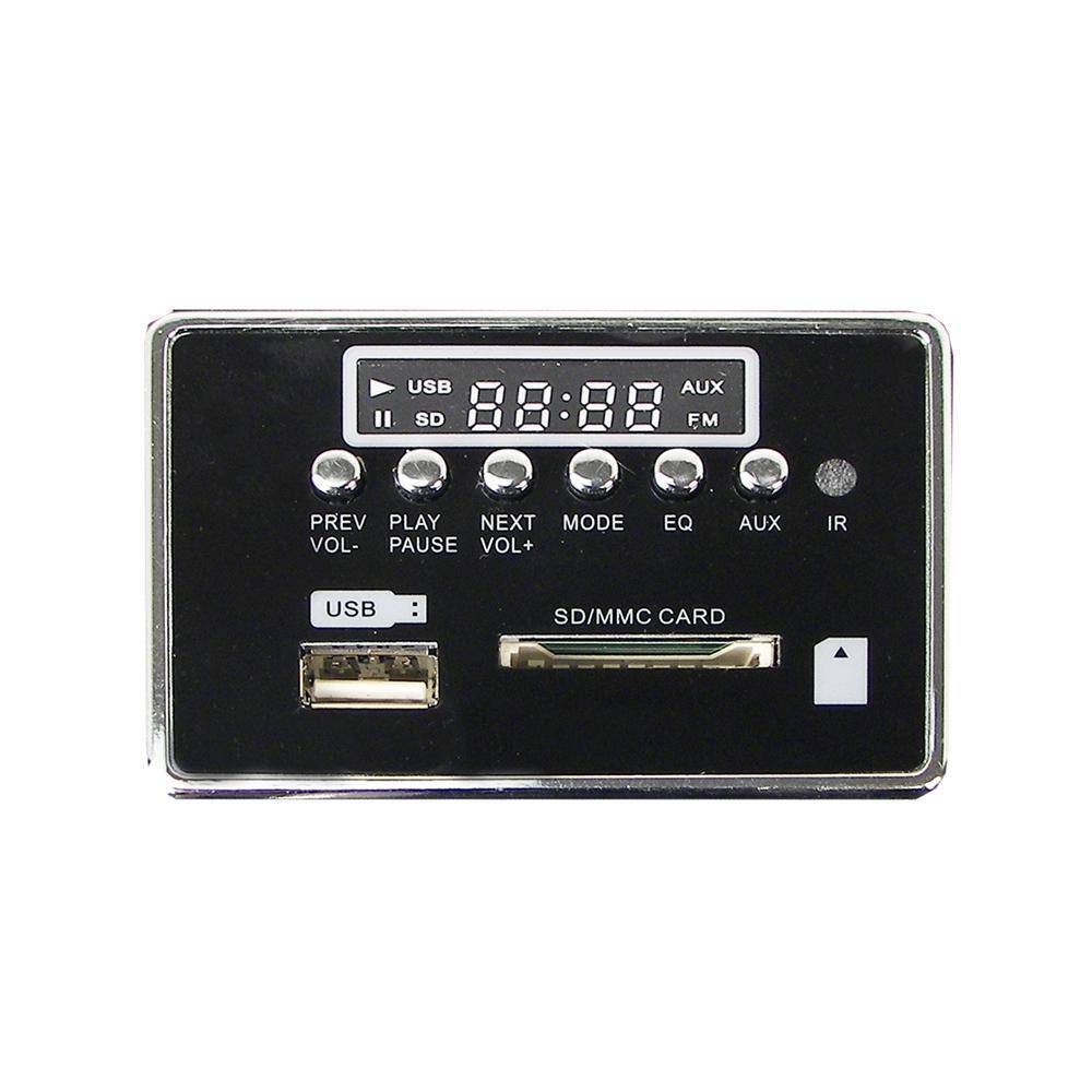 USB AUX SD 88:88 FM PREV PLAY NEXT MODE VOL- PAUSE VOL+ EQ AUX IR USB : SD/MMC CARD