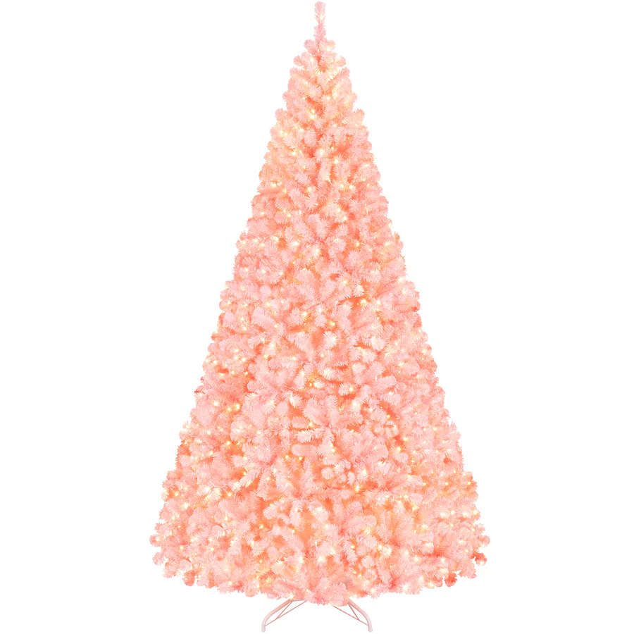 Tree Vs Tree Comp Costway 9 ft Pre Lit Fir Christmas Tree with 1966 Full Branch Tips, 750 ...
