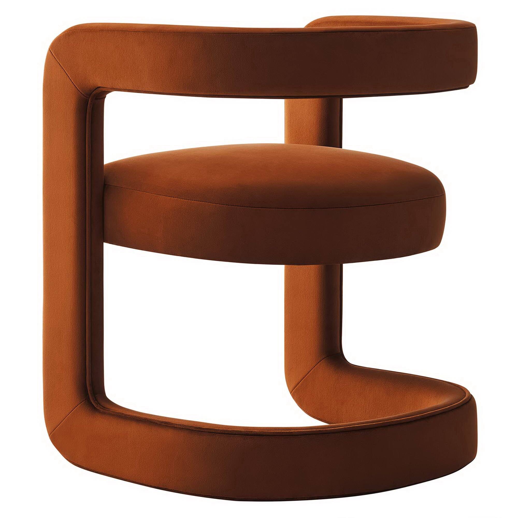 Alt View 4. Modway - Winslow Performance Velvet Barrel Accent Chair by Modway - Rust.