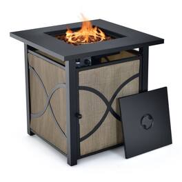 SlickBlue - 40,000 BTU Portable LP Gas Fire Pit Table – Propane Heater for Outdoor Spaces - Black, Grey