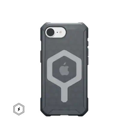 Front. UAG - Essential Armor Case with Magsafe for Apple iPhone 16e - Ash.