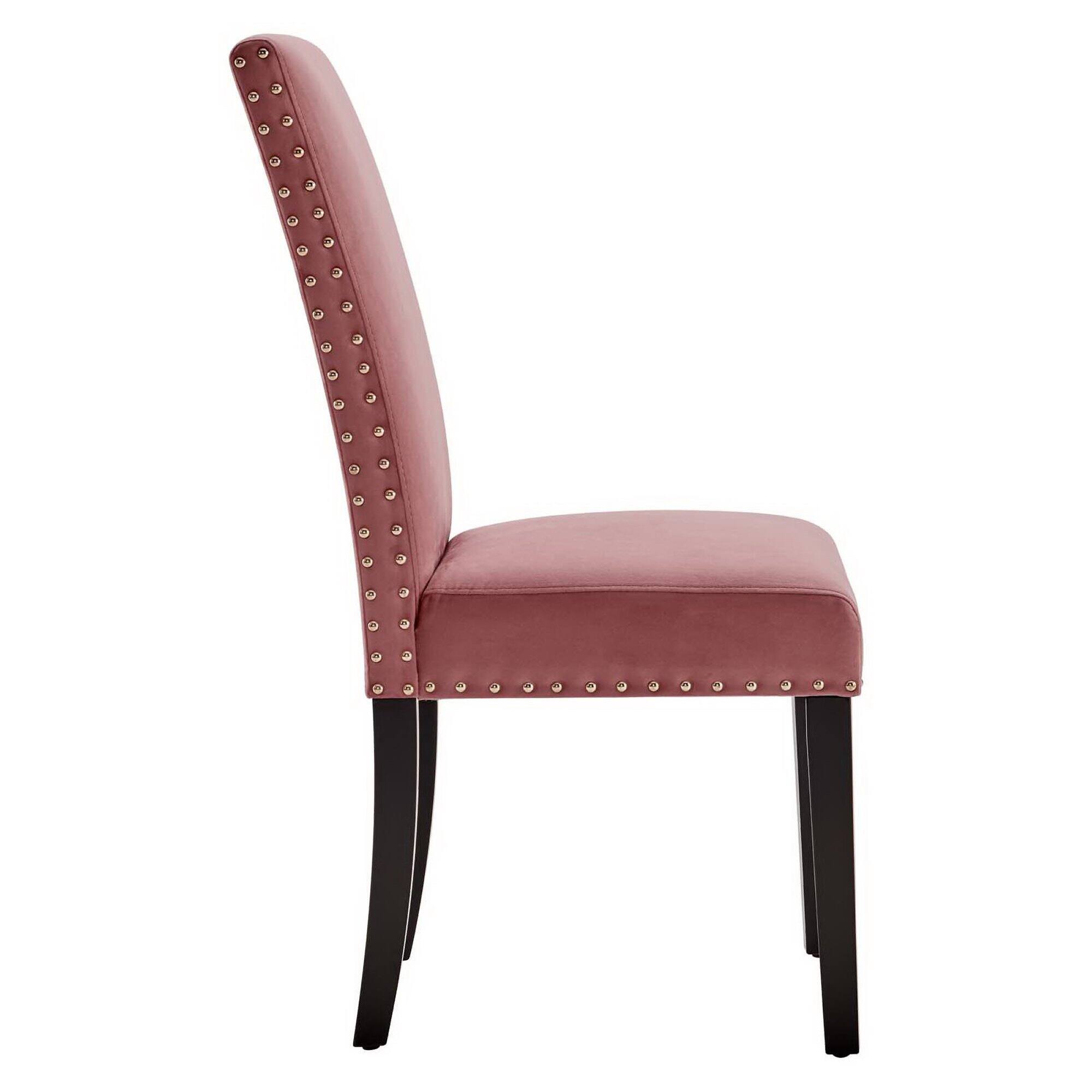 Alt View 3. Modway - Parcel Performance Velvet Dining Side Chairs Set of 2 by Modway - Dusty Rose.
