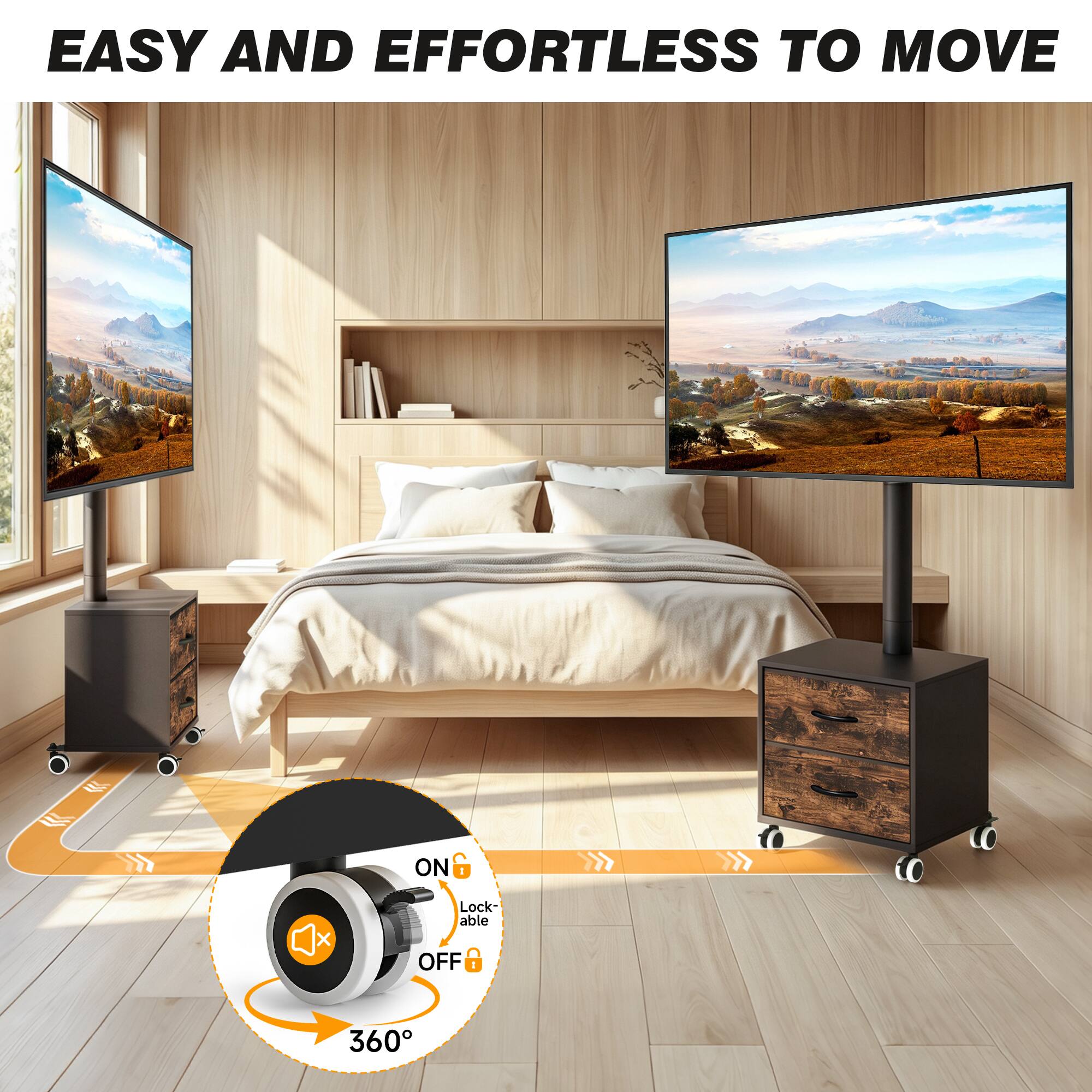 EASY AND EFFORTLESS TO MOVE

ON
Lock-able

OFF

360°