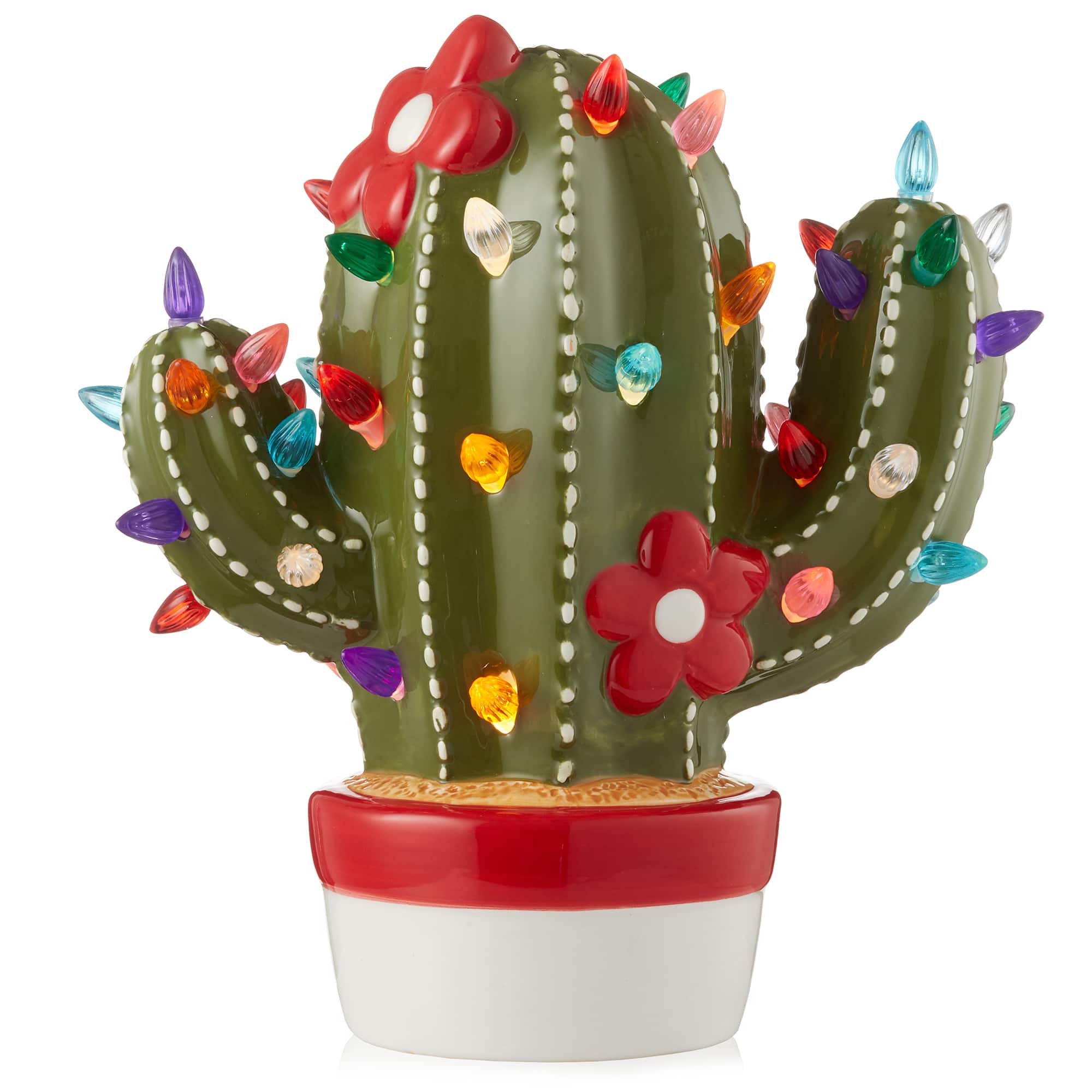 Casafield - Pre-Lit Hand-Painted Ceramic Christmas Vintage Tabletop Décor - Multi