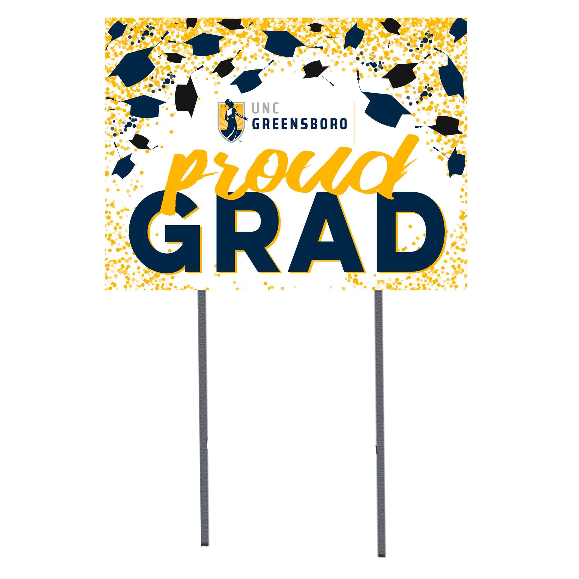 UNCG Spartans 18" x 24" Proud Grad Yard Sign