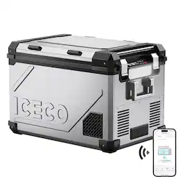 ICECO - APL55 Aluminum Dual Zone 58QT Portable Cooler - Silver