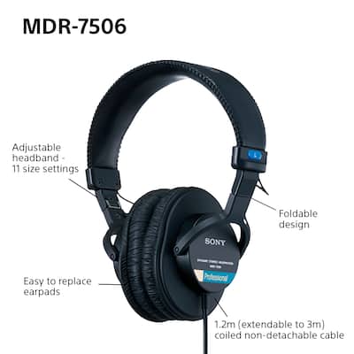 Sony Professional Studio Headphones Black MDR7506 - Best Buy Sony Professional Studio Headphones Black MDR7506 - Best Buy