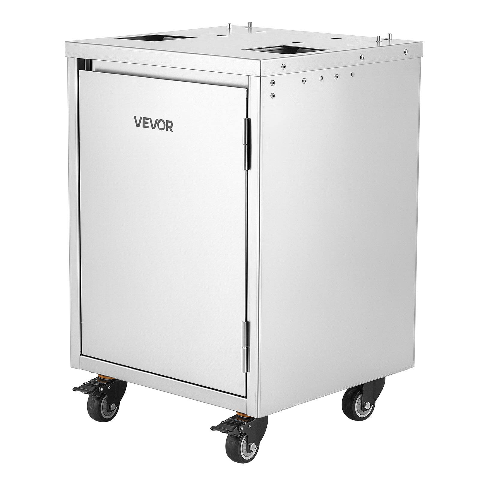 Alt View 5. VEVOR - Movable Base Cabinet for Orange Juicer,Thickened Stainless Steel Cabinet,4 Swivel Casters,Compatible with VEVORNS2000E-4 - Silver.