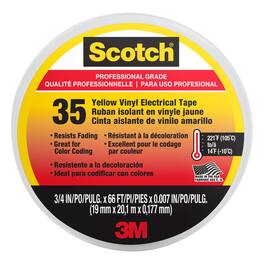 Scotch - 3/4 in. W X 66 in. L Yellow Vinyl Electrical Tape Pack of 5