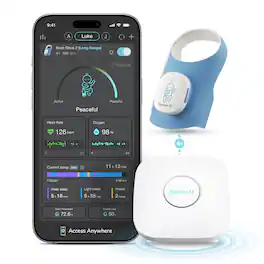 Sense-U - Baby Smart Sock Shoe (Long Range) Baby Monitor - Track Heart Rate from Anywhere - Green