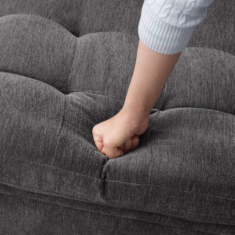 Alt View 2. Vipbear - 78" Modular Sectional Couch Sofa with Pull Out Bed, with USB Ports/Adjustable Backrest/Storage Seats,Tool-Free Assembly - Dray.