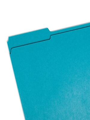 Alt View 1. Smead - File Folder, 3 Tab, Letter Size, 100/Box - Teal.