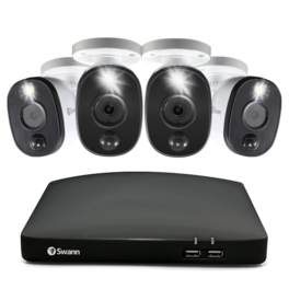 Swann - Refurbished Excellent - 4 Camera 8 Channel 1080p Full HD DVR Security System Heat & Motion Sensing Security Cameras