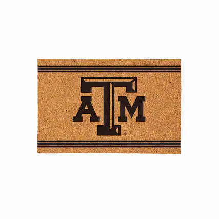Front. Evergreen Enterprises - Texas A&M Aggies 24" x 36" Outdoor Monochrome Team Logo Coir Mat - Brown.