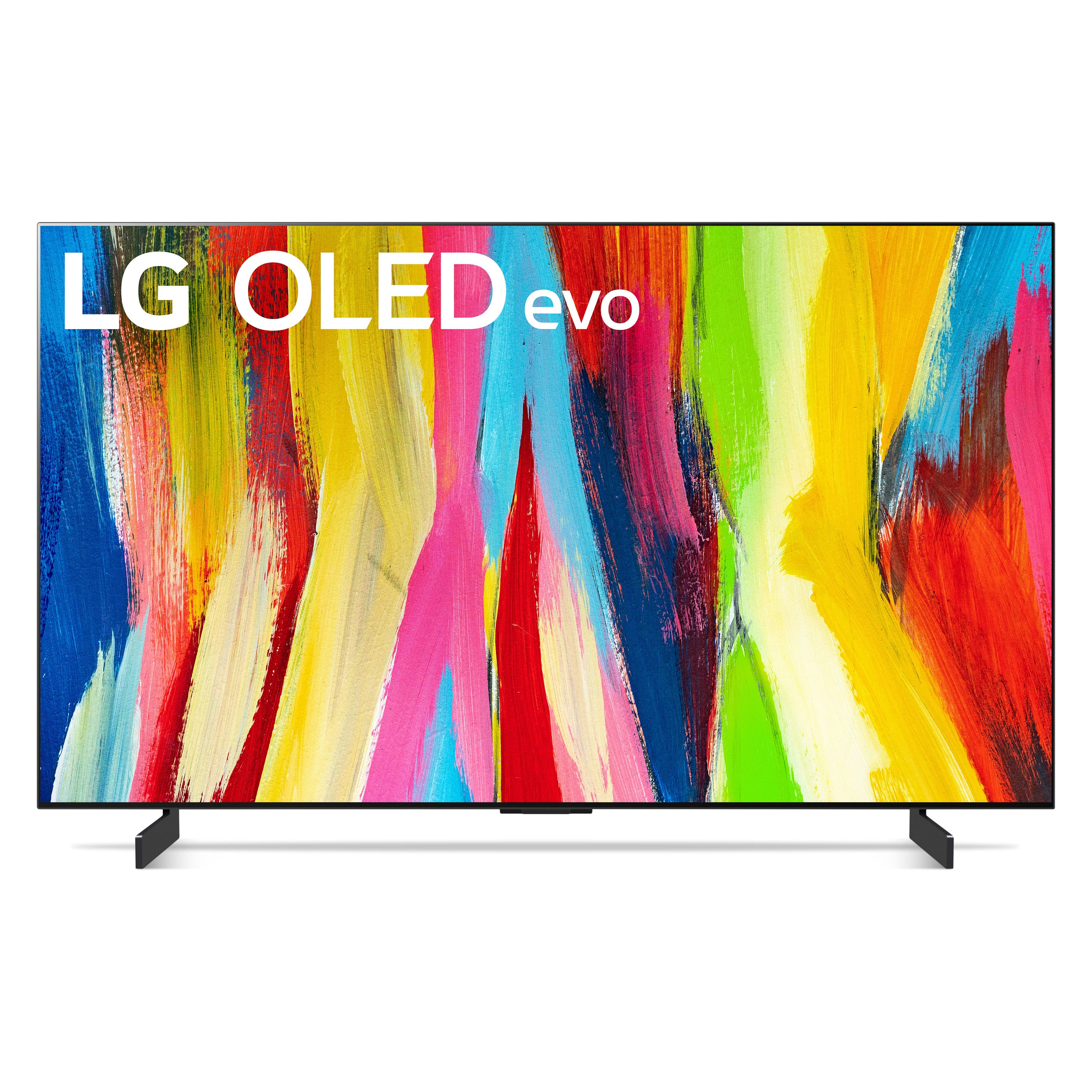 Front. LG - 42" Class C2 Series OLED evo 4K UHD Smart webOS TV - Dark Silver.