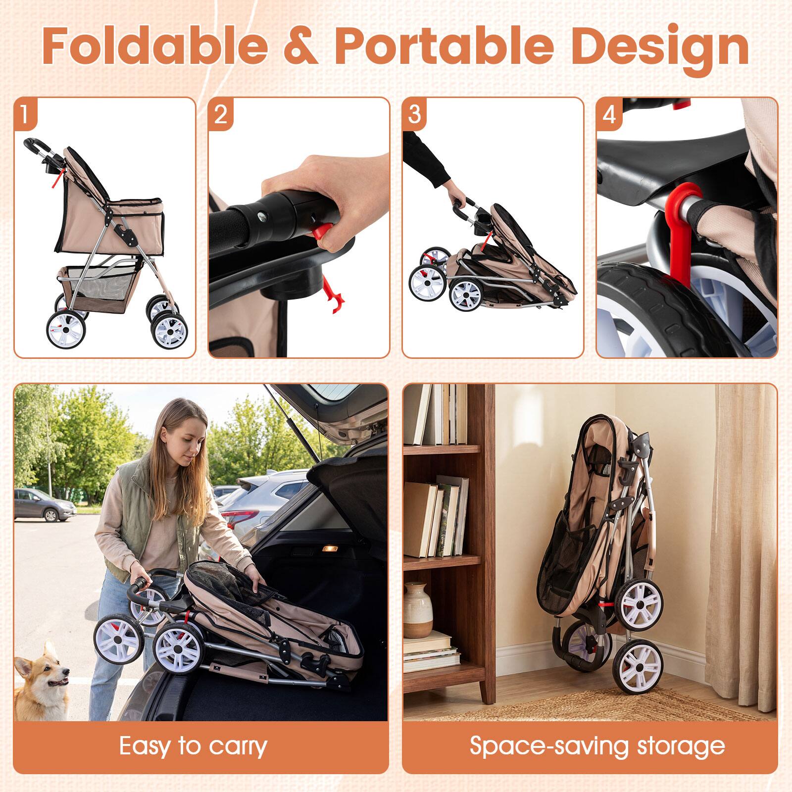 Foldable & Portable Design

1. Easy to carry
2. Space-saving storage