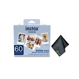 Fujifilm - Instax Mini Value Pack Instant Film (60 Exposures) + Cleaning Cloth