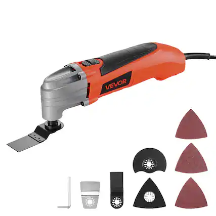 Front. VEVOR - Oscillating Tool Multitool, 2.2Amps 22,000 OPM Electric Oscillating Multi Tool Kit Corded with 2.8° Oscillating Angle - Black;orange.