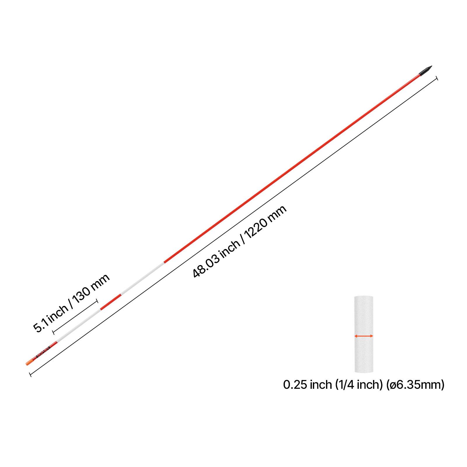 5.1 inch / 130 mm  
48.03 inch / 1220 mm  
0.25 inch (1/4 inch) (6.35mm)