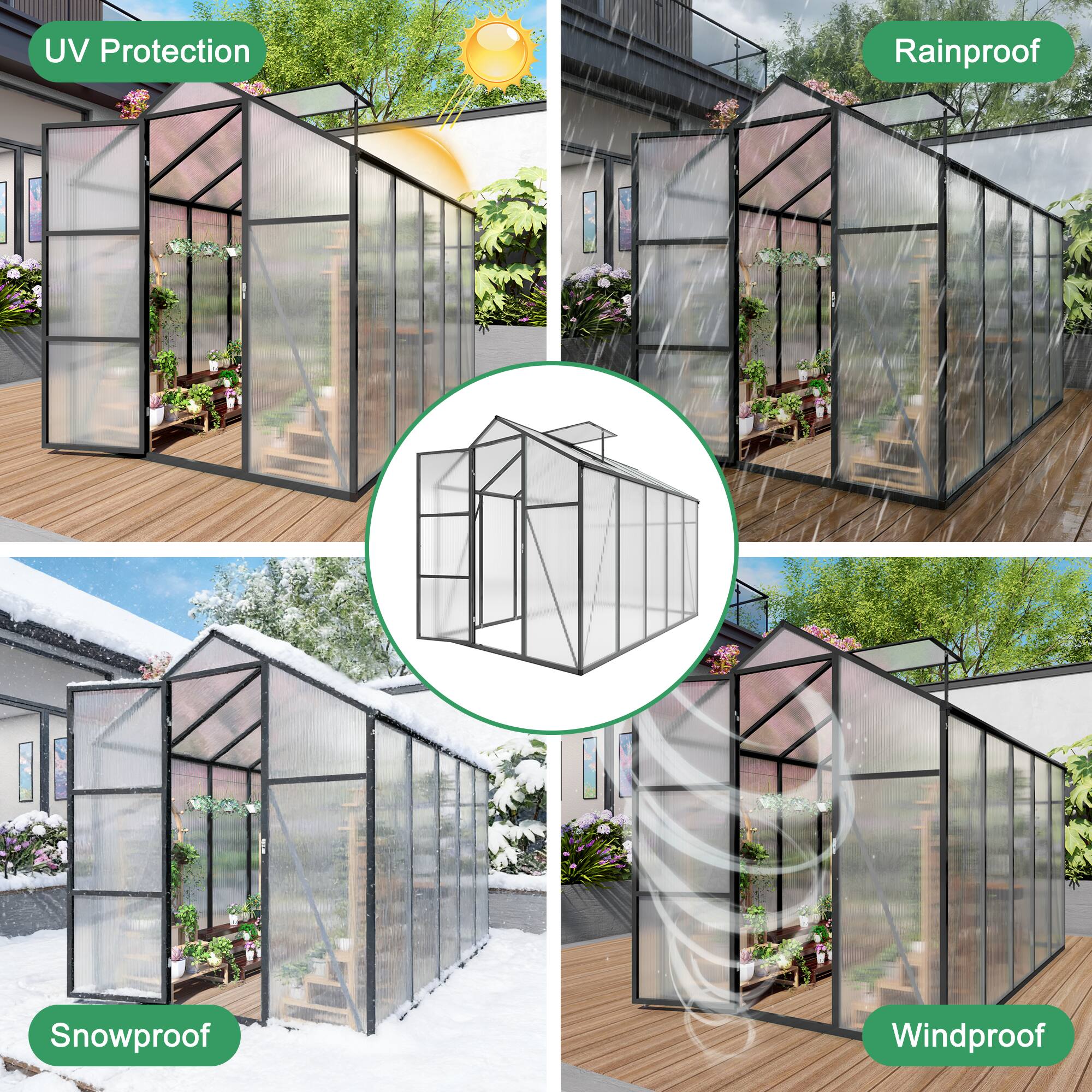 UV Protection, Rainproof, Snowproof, Windproof