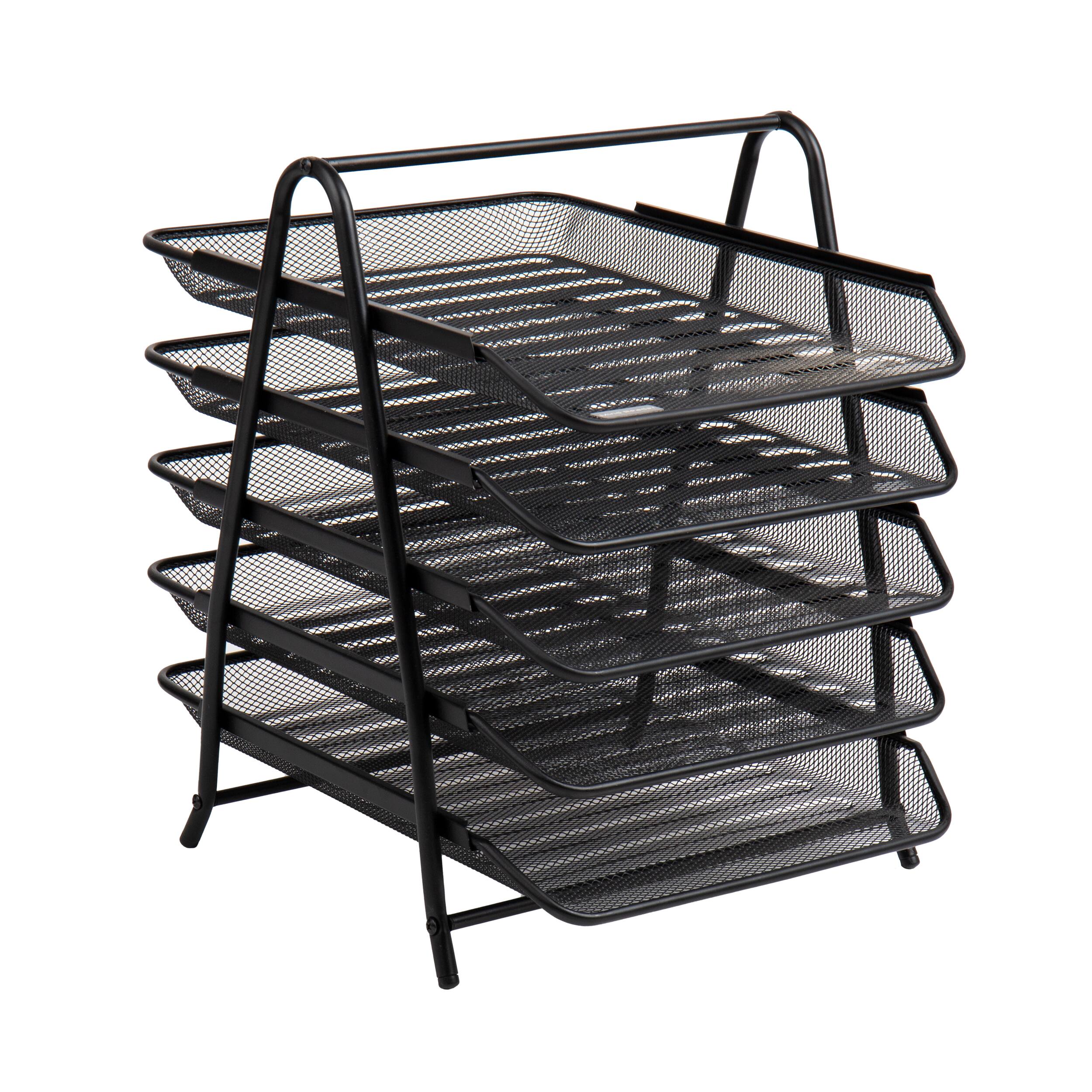 Alt View 16. Mind Reader - Paper Tray and File Folder Set, Desktop Organizer, Storage, Office, Metal Mesh, 11.75"L x 14"W x 14.5"H - Black.