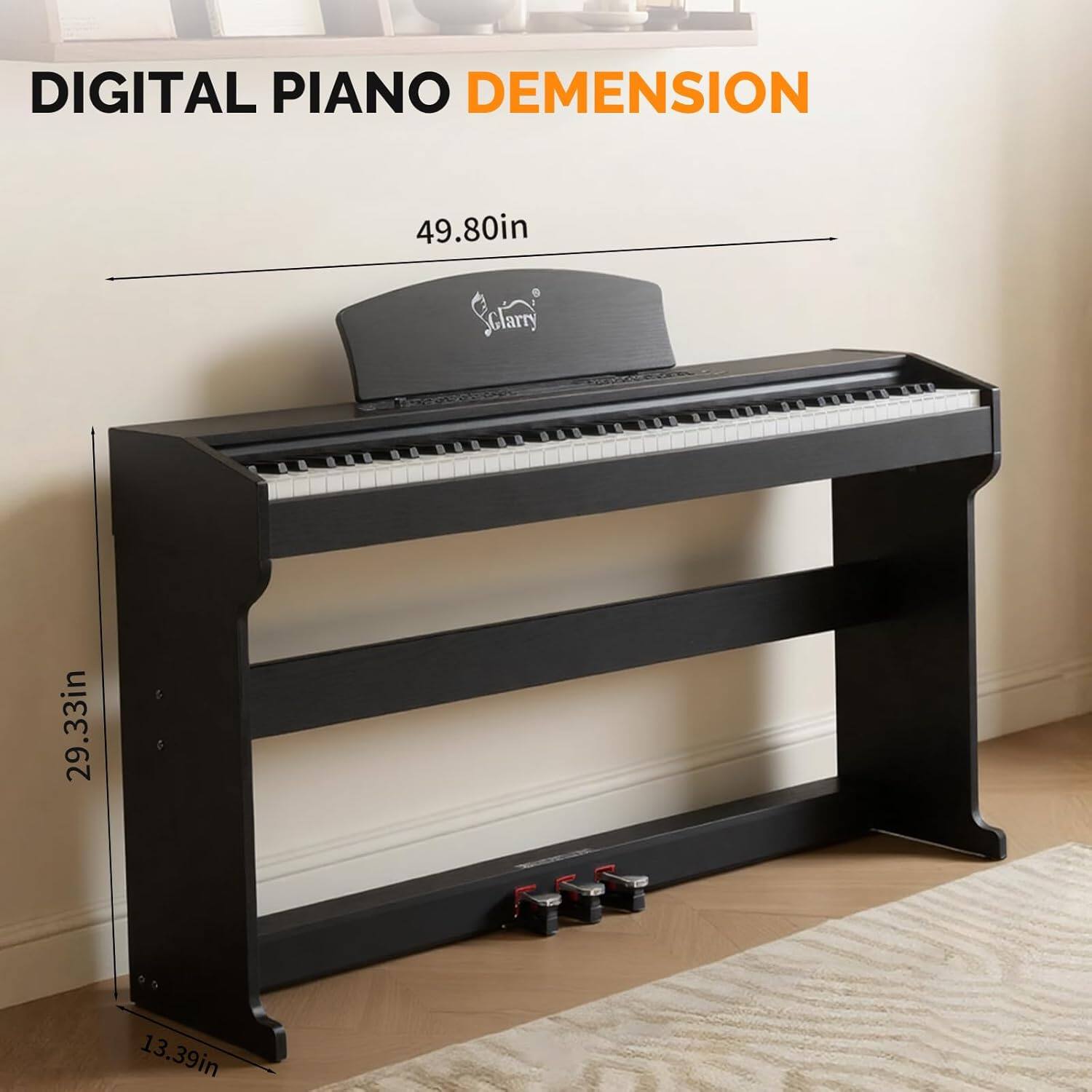 DIGITAL PIANO DIMENSION  
49.80in x 29.33in x 13.39in