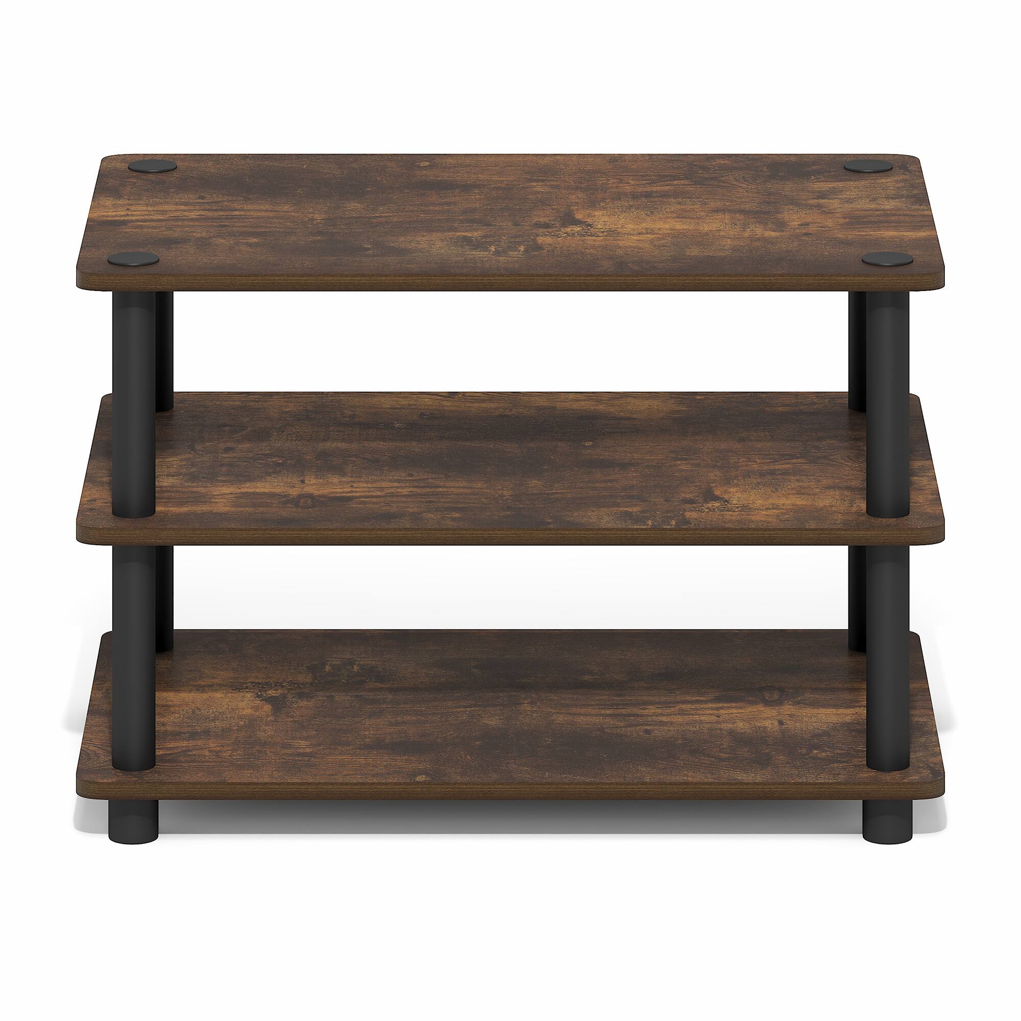 Alt View 6. Furinno - TURN-N-TUBE TV Stand, Corner Entertainment Center, Toolless TV Console for TV up to 32 Inch, Open Back, Easy Assembly - Amber Pine/Black.