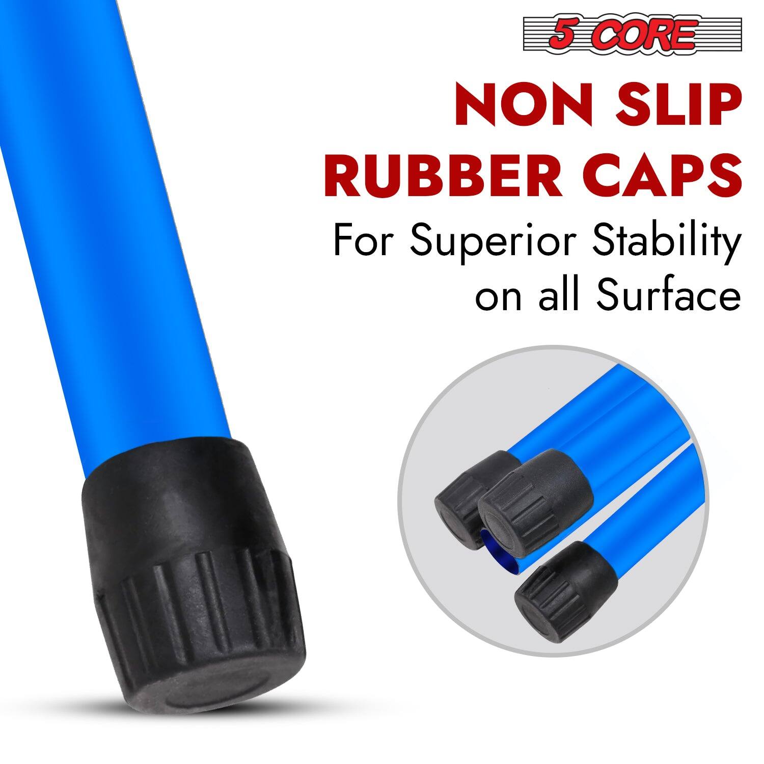 5 CORE NON SLIP RUBBER CAPS for Superior Stability on all Surfaces