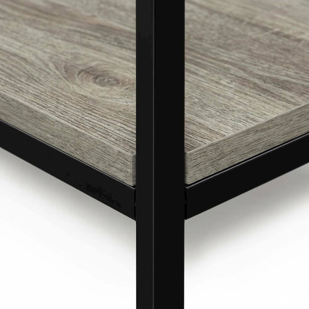 Alt View 1. FurniFact - French Oak Metal Frame End Table for Living Room or Bedroom - French Oak.