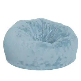 Flash Furniture - Duncan Oversized Furry Refillable Bean Bag Chair for All Ages - Teal