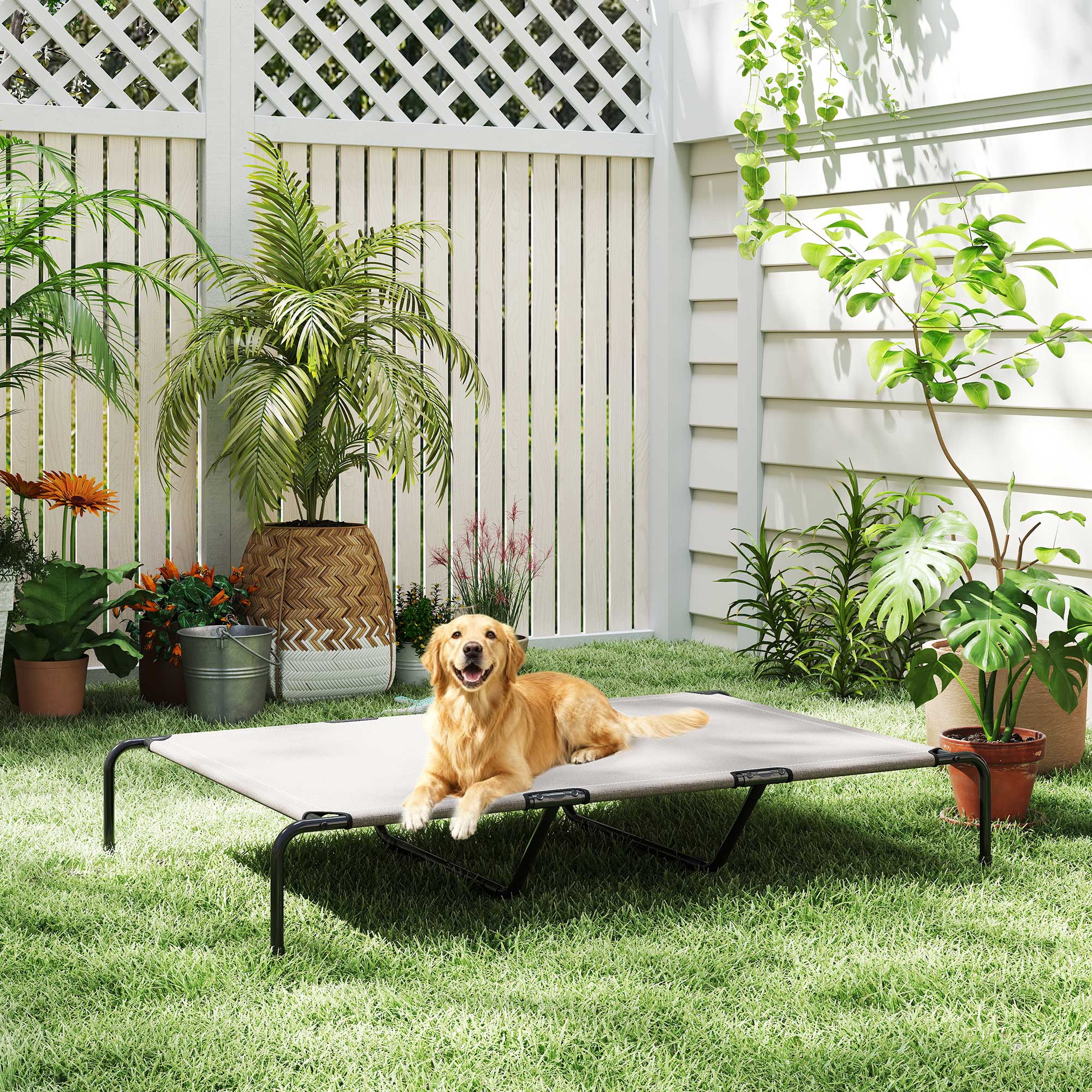 Alt View 7. Pawhut - Dog Bed for Large Breeds Beige - Beige.